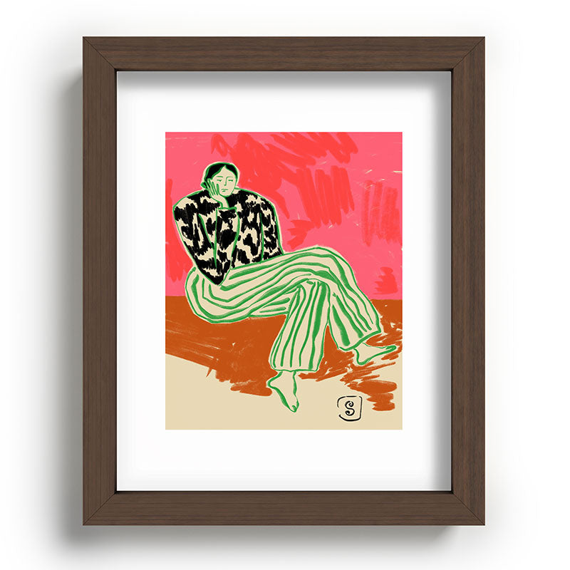 CALM WOMAN PORTRAIT Framed Art Print