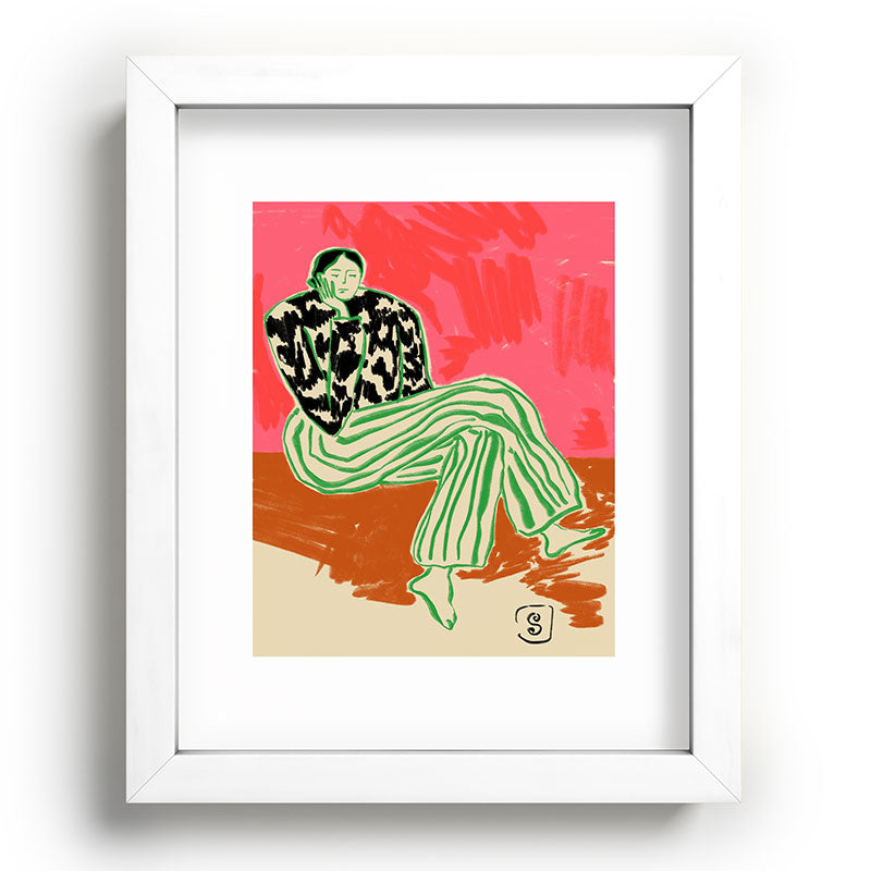 CALM WOMAN PORTRAIT Framed Art Print