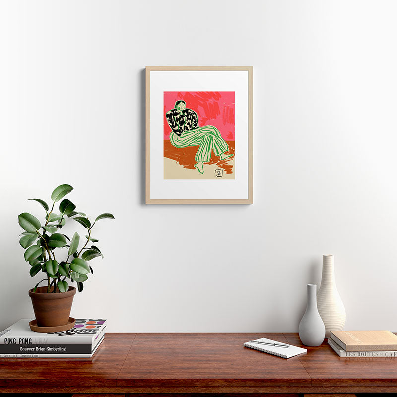 CALM WOMAN PORTRAIT Framed Art Print
