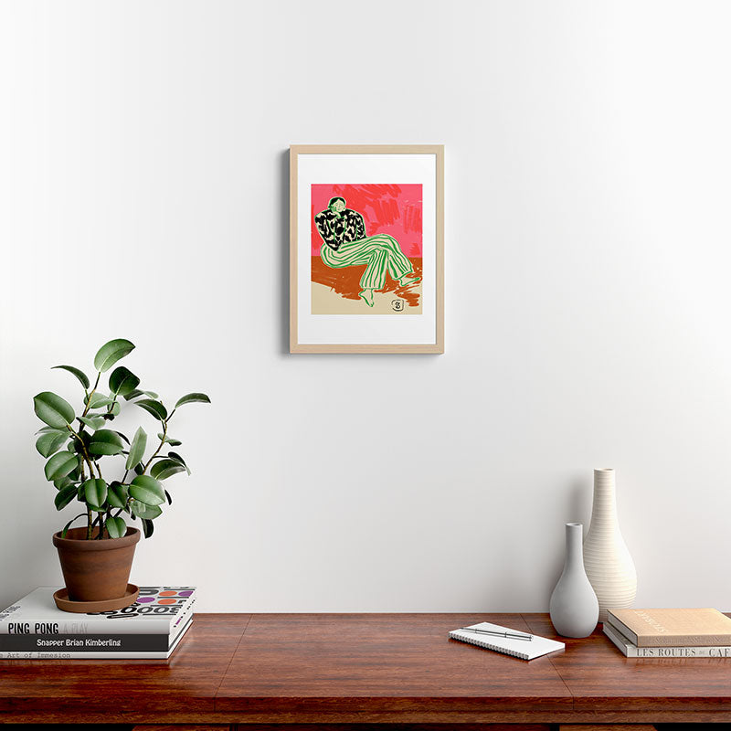 CALM WOMAN PORTRAIT Framed Art Print