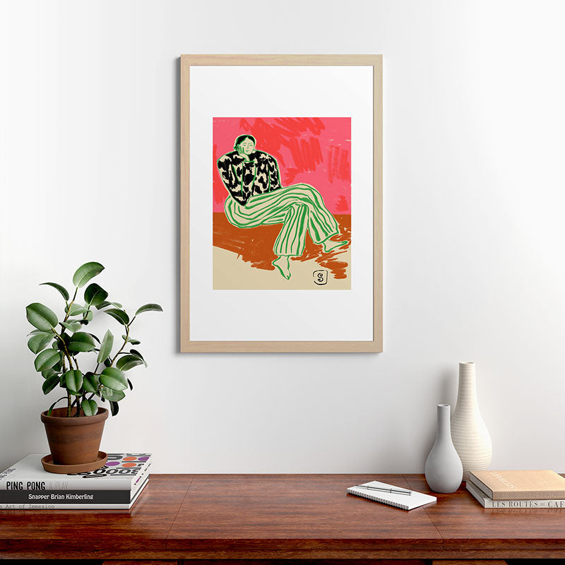 CALM WOMAN PORTRAIT Framed Art Print