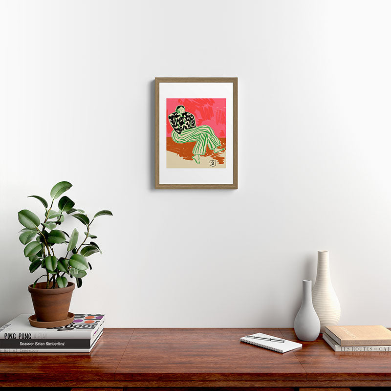 CALM WOMAN PORTRAIT Framed Art Print