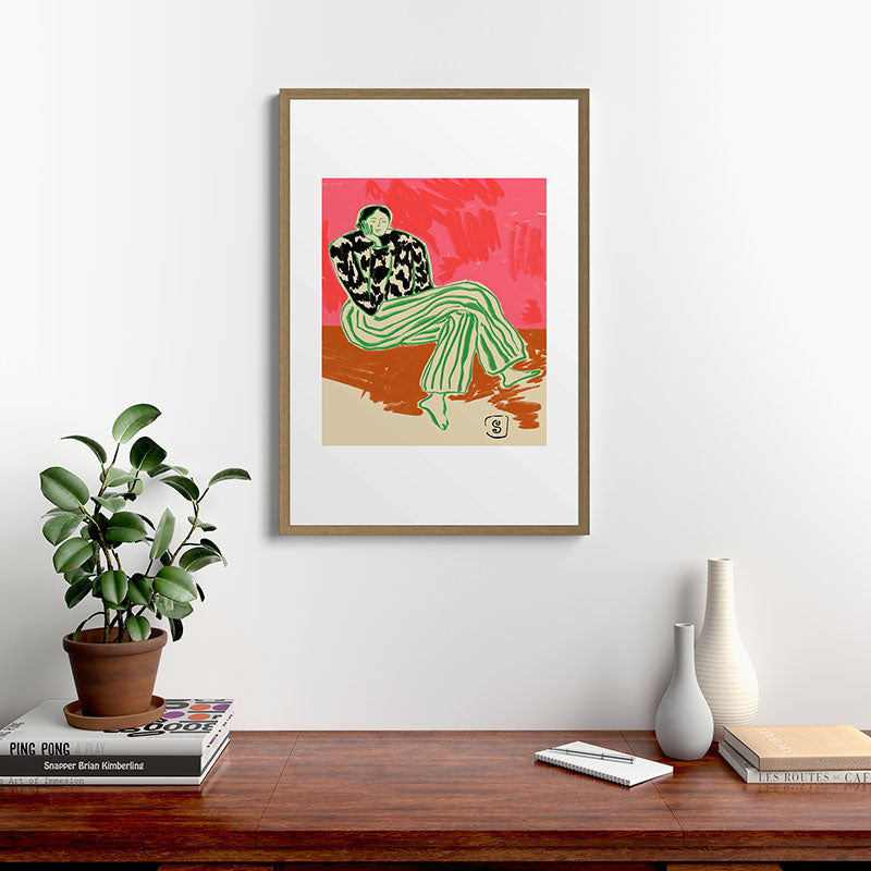 CALM WOMAN PORTRAIT Framed Art Print