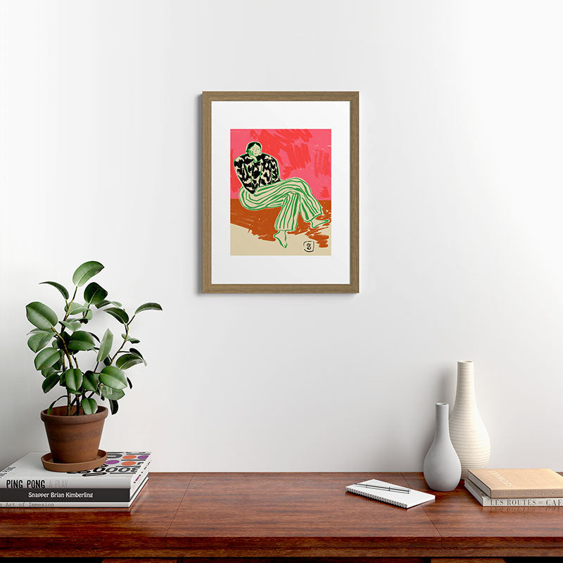 CALM WOMAN PORTRAIT Framed Art Print