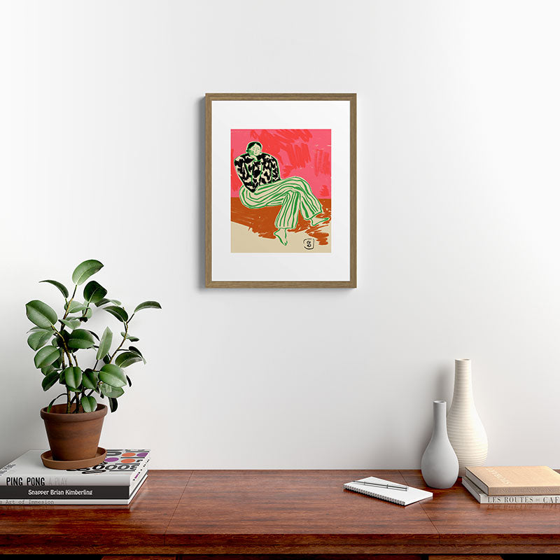 CALM WOMAN PORTRAIT Framed Art Print