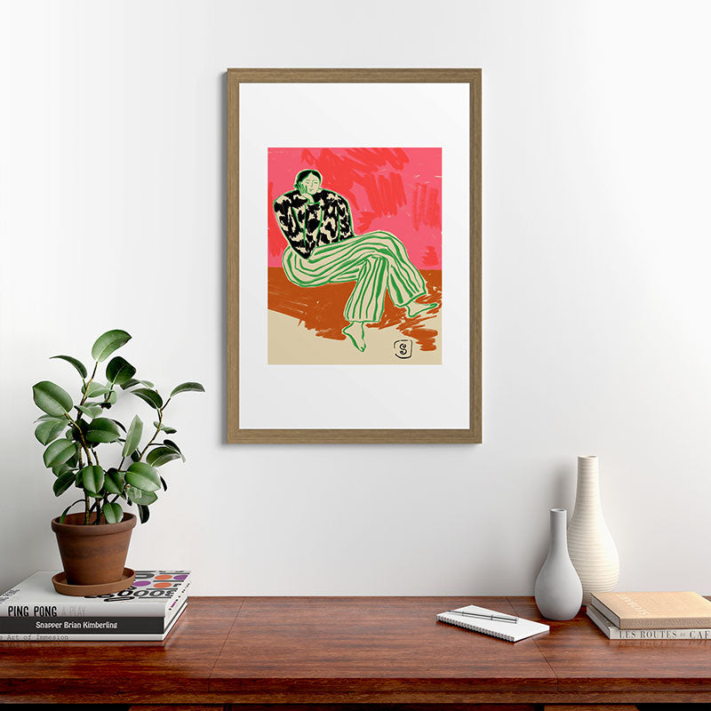 CALM WOMAN PORTRAIT Framed Art Print