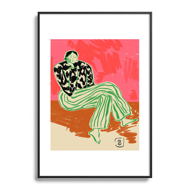 CALM WOMAN PORTRAIT Framed Art Print