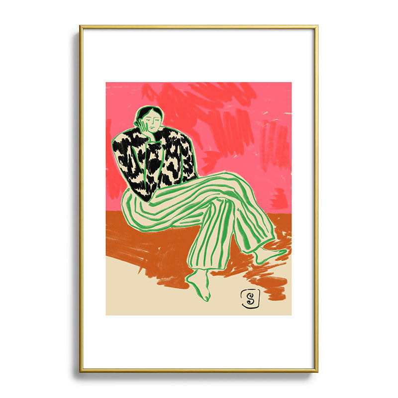 CALM WOMAN PORTRAIT Framed Art Print