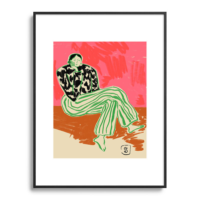 CALM WOMAN PORTRAIT Framed Art Print