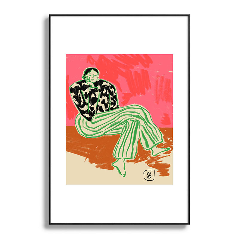 CALM WOMAN PORTRAIT Framed Art Print