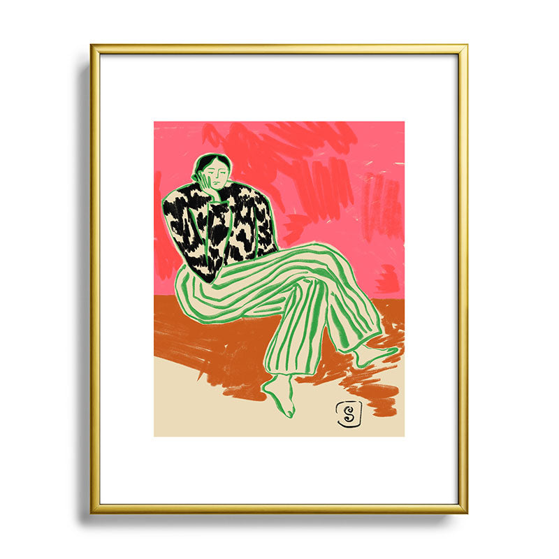 CALM WOMAN PORTRAIT Framed Art Print