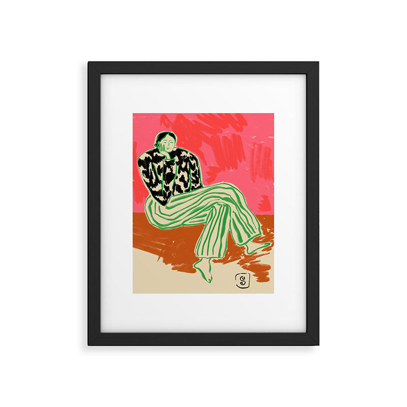 CALM WOMAN PORTRAIT Framed Art Print