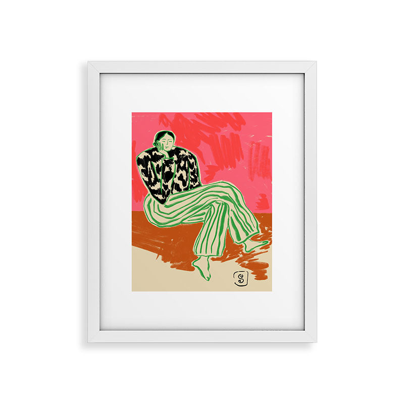 CALM WOMAN PORTRAIT Framed Art Print