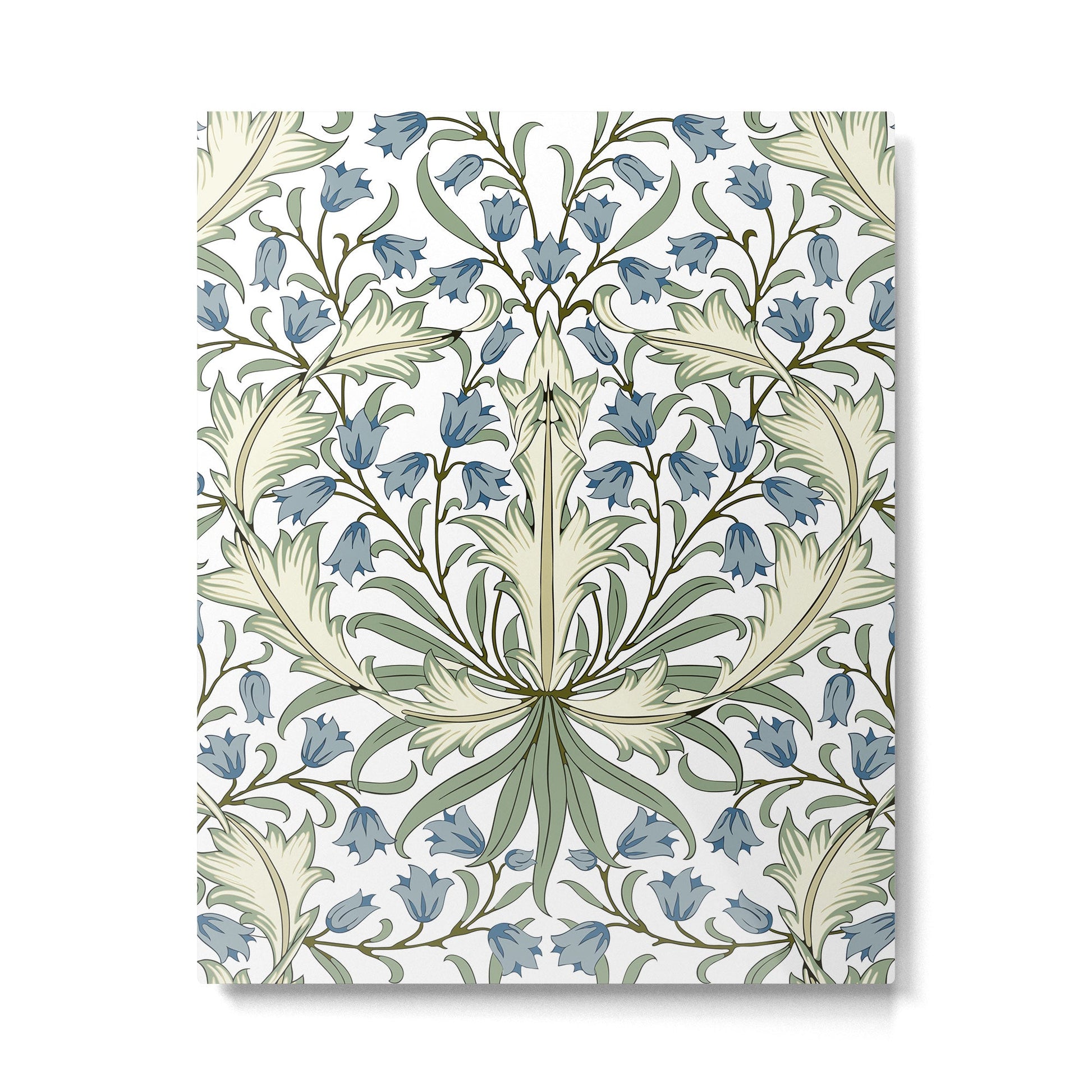Vintage Bluebell Floral Blue Green by William Morris Metal Print