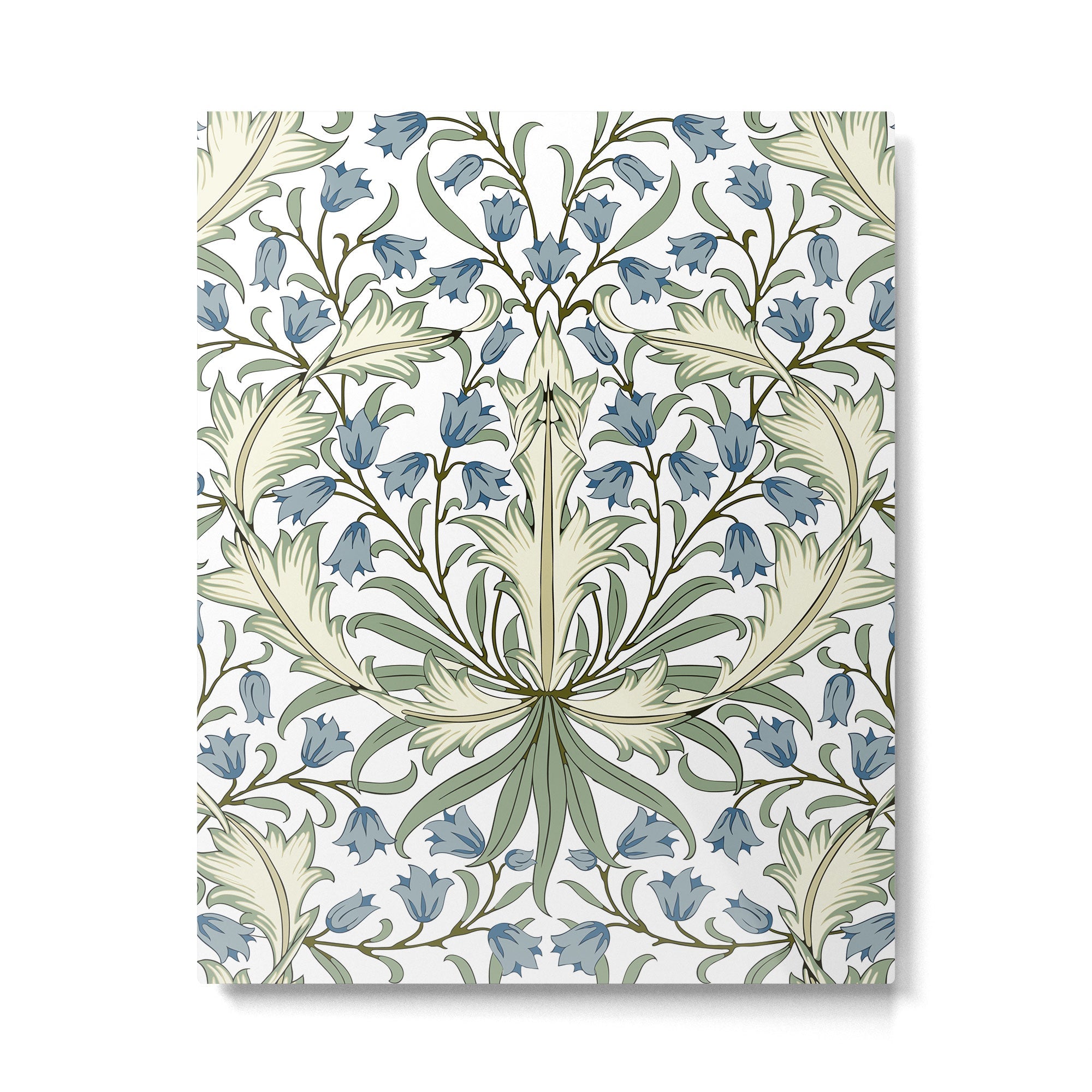 Vintage Bluebell Floral Blue Green by William Morris Metal Print