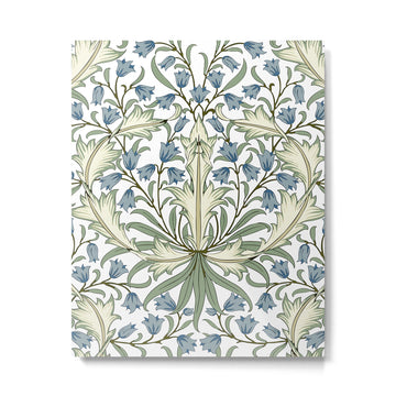 Vintage Bluebell Floral Blue Green by William Morris Metal Print