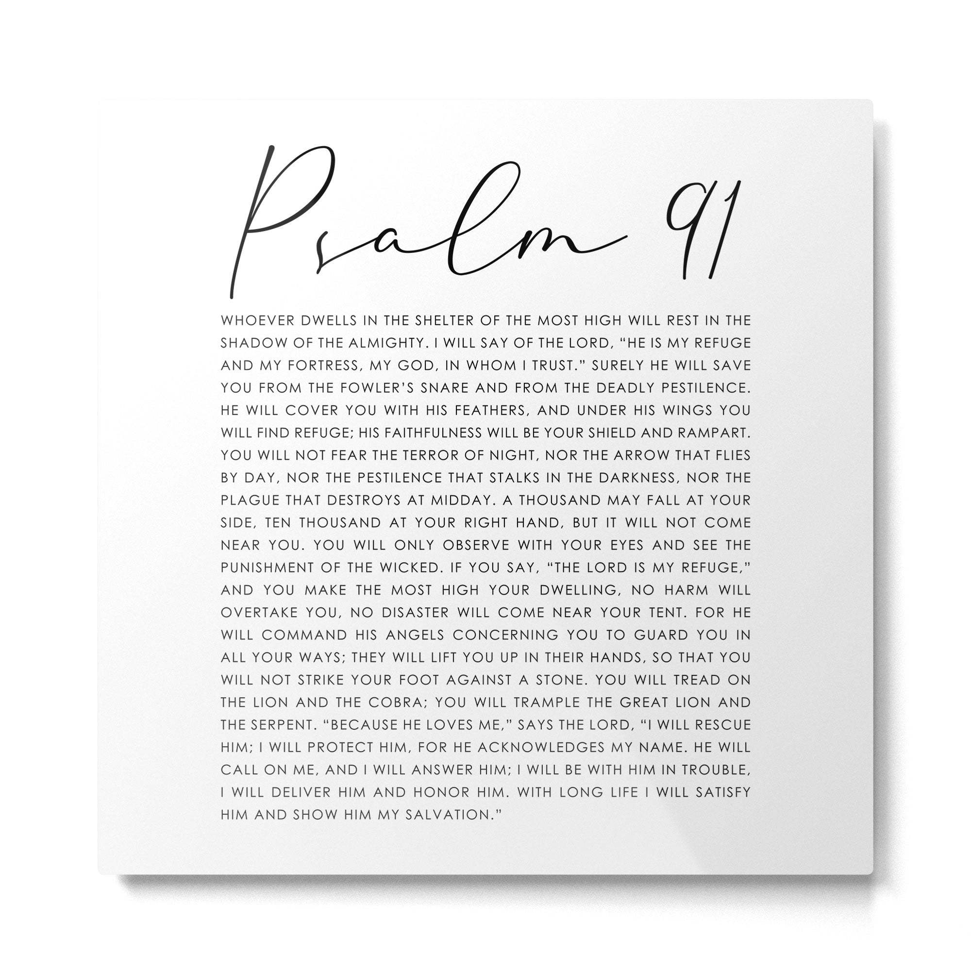 Psalm 91 Whoever dwells in the shelter of the Most High Metal Print