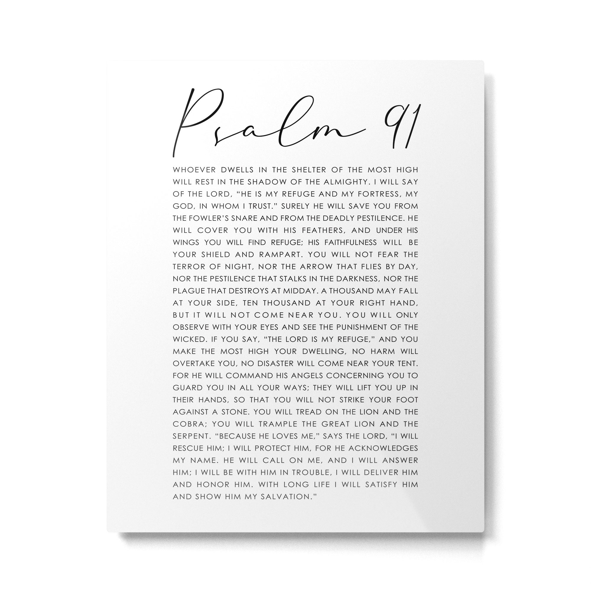 Psalm 91 Whoever dwells in the shelter of the Most High Metal Print