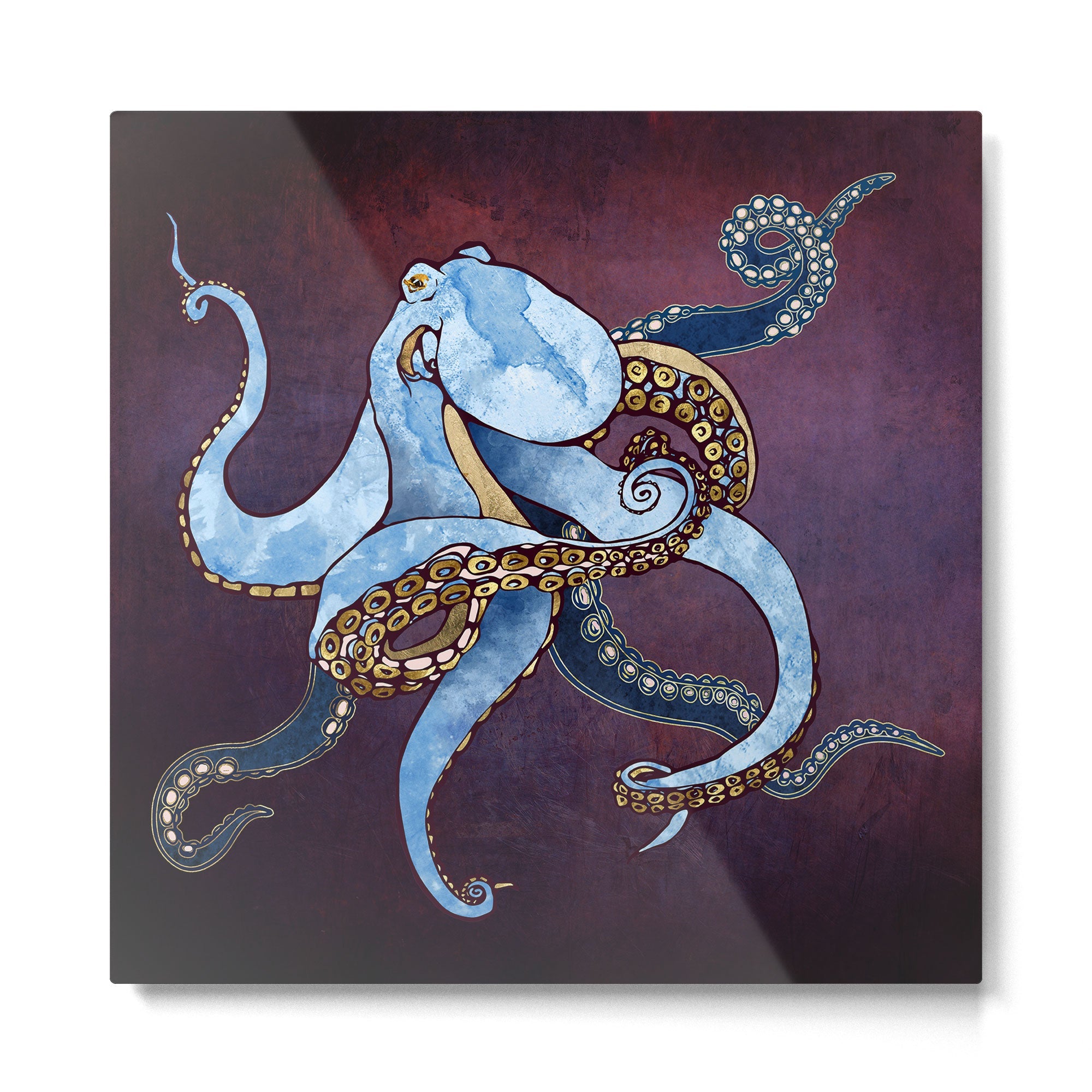 Metallic Octopus III Metal Print