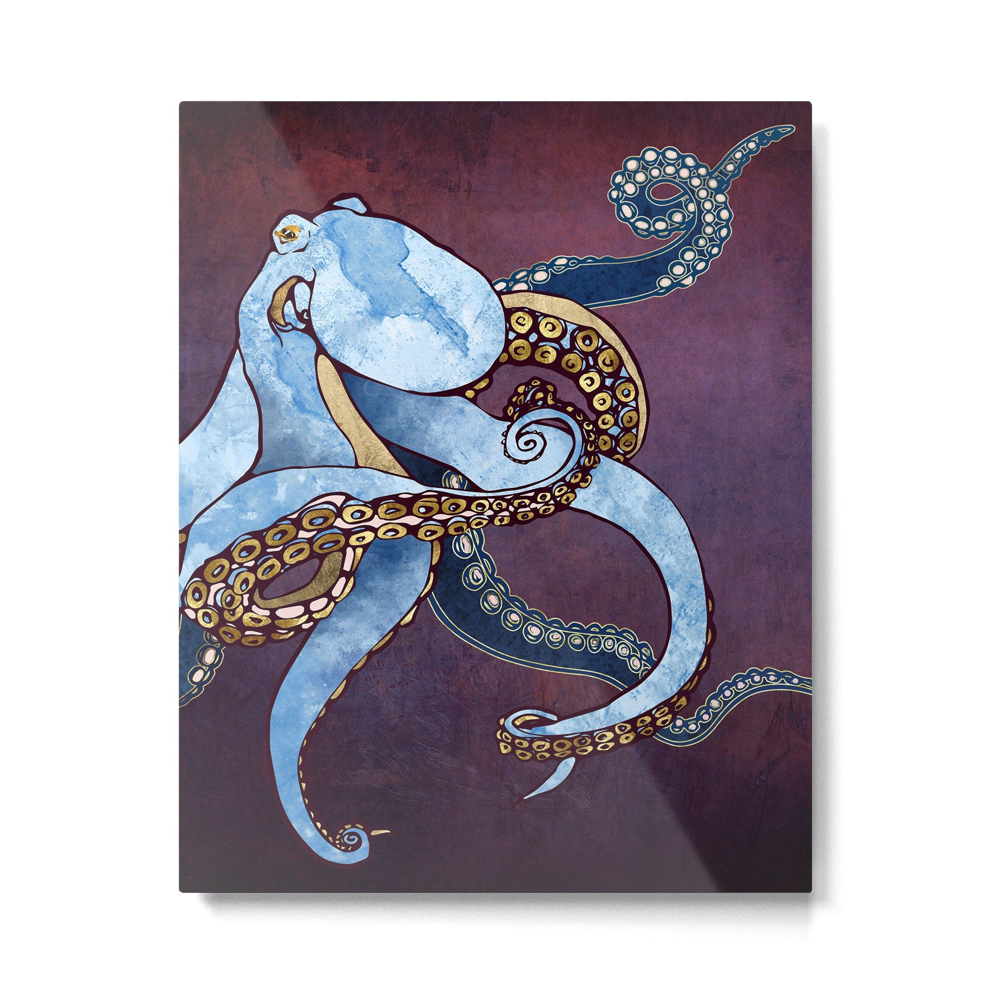 Metallic Octopus III Metal Print