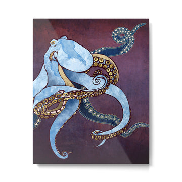 Metallic Octopus III Metal Print