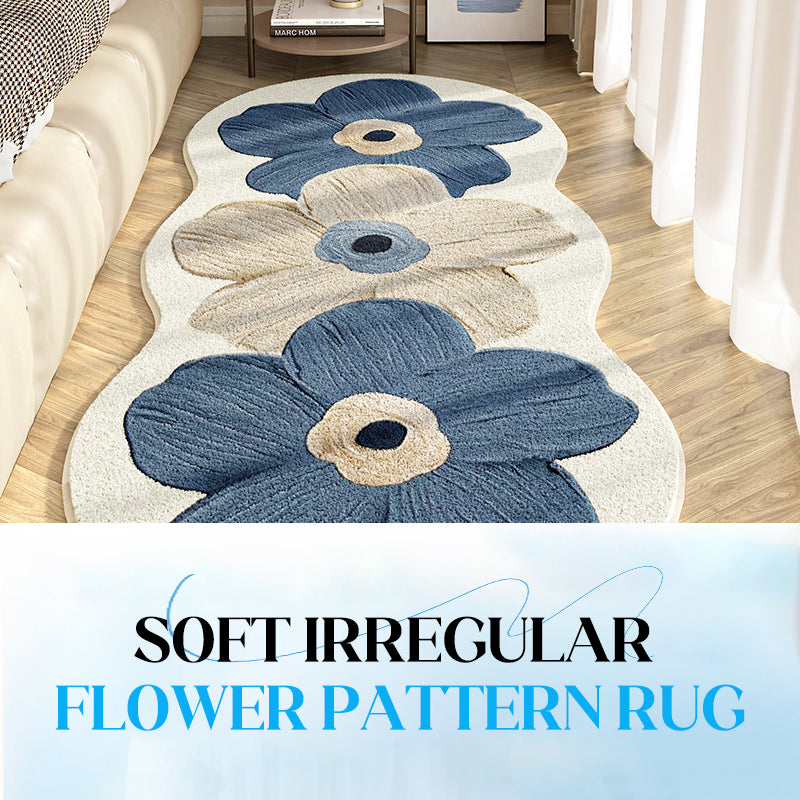 📢 Weicher Teppich mit unregelmäßigem Blumenmuster