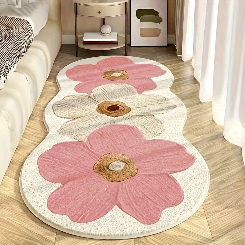 📢 Weicher Teppich mit unregelmäßigem Blumenmuster