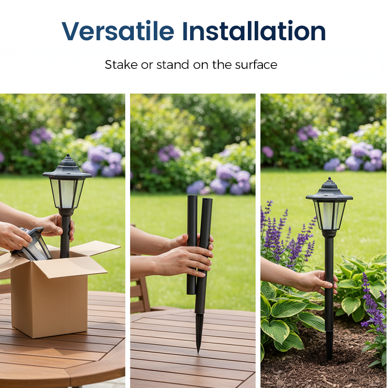 Vintage Zonne-energie Hexagonale Tuinlamp