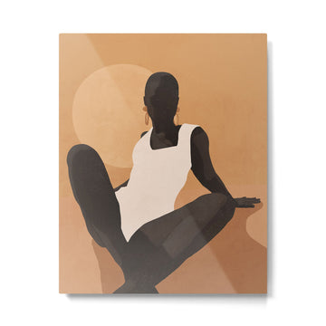 Minimal Abstract Art Sunset Girl 4 Metal Print