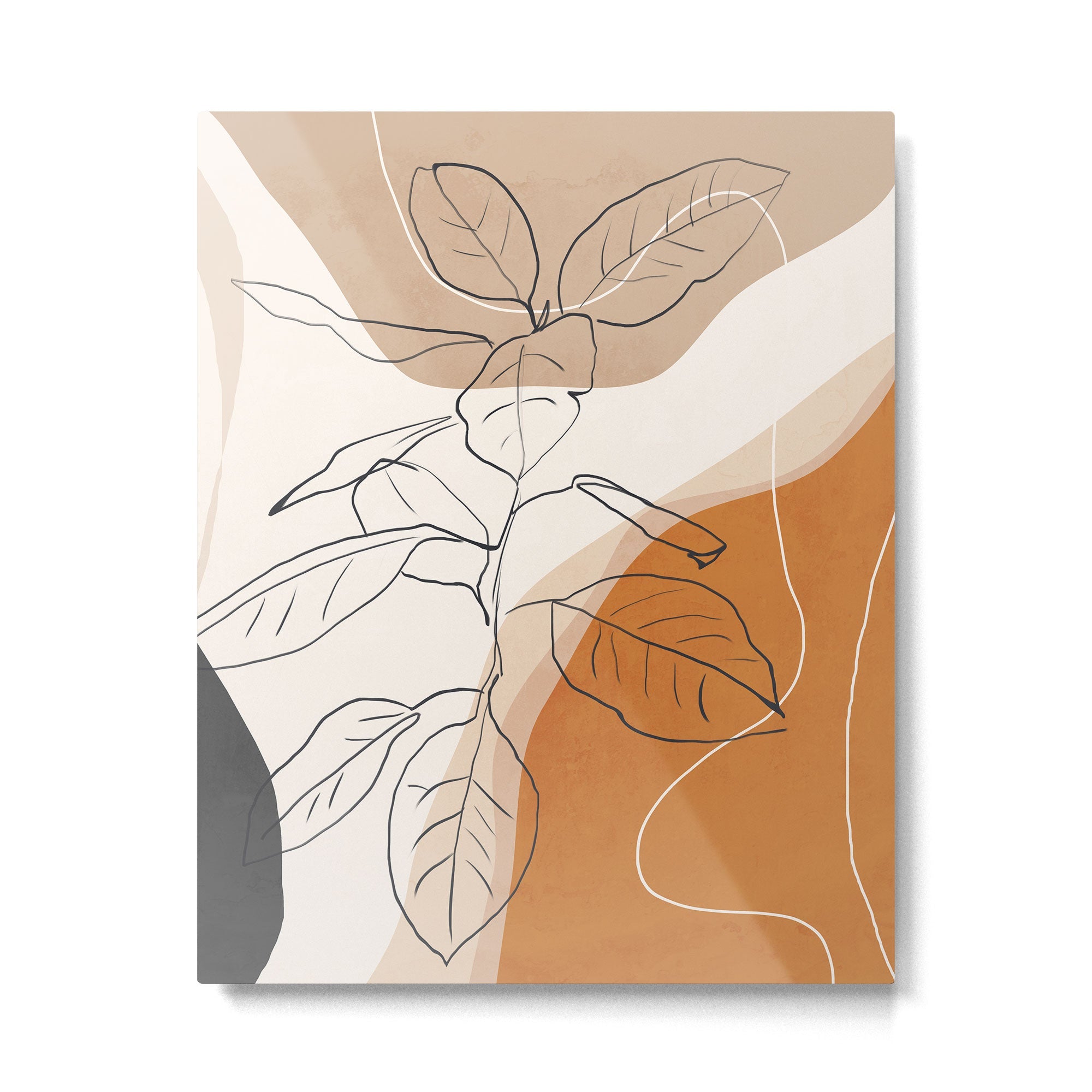 Minimal Plant Abstract Art Metal Print