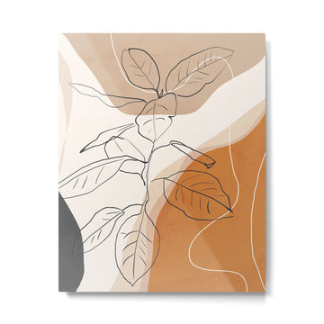Minimal Plant Abstract Art Metal Print