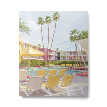 Poolside at the Saguaro Hotel Panorama - Palm Springs, California Metal Print
